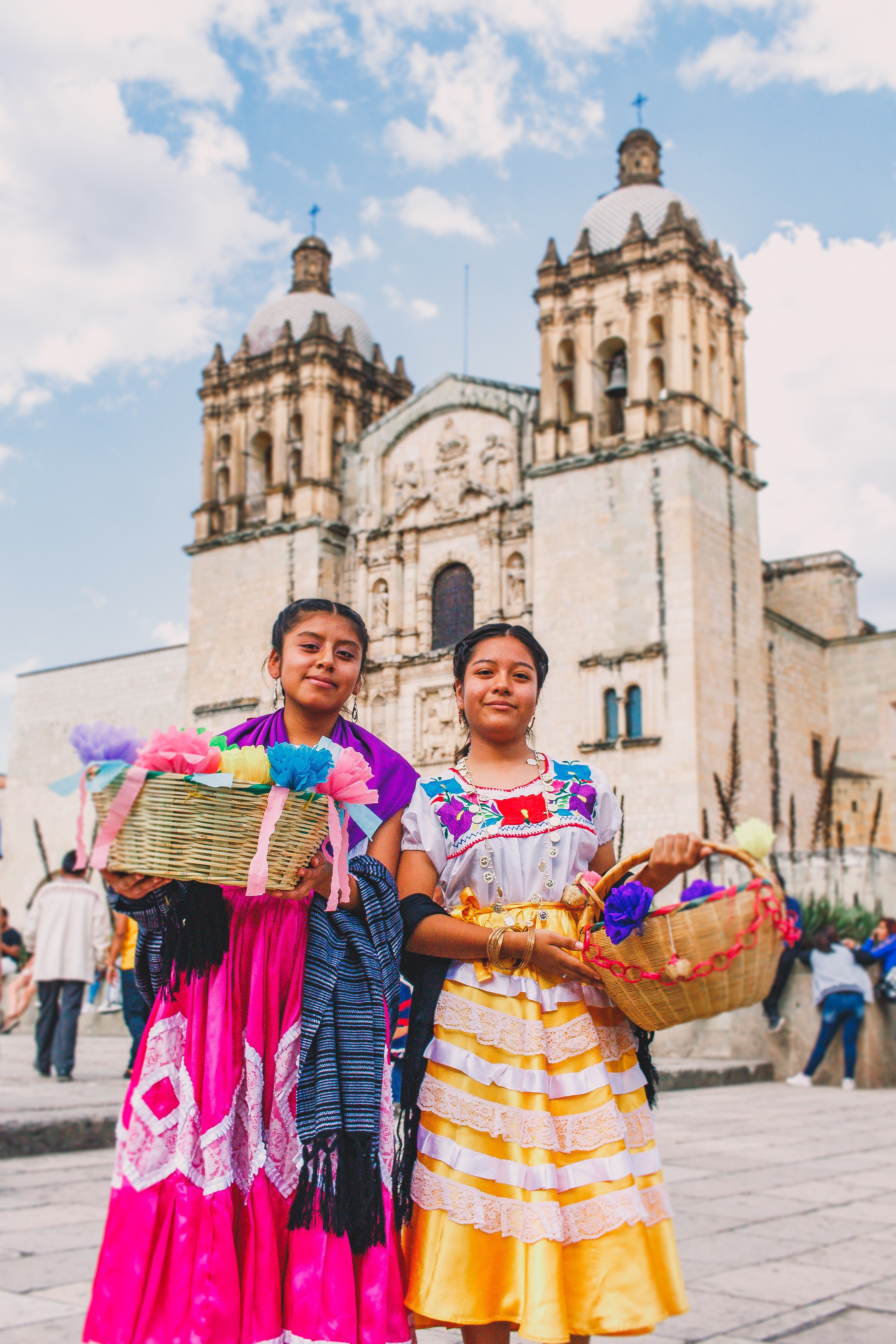 women with baskets